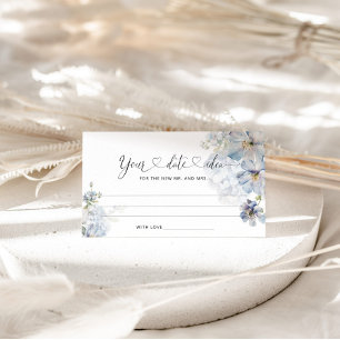 Waterverf Blauwe bloemendate nachtelijke ideeën. D Informatiekaartje