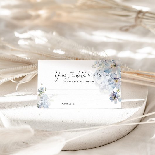 Waterverf Blauwe bloemendate nachtelijke ideeën. D Informatiekaartje