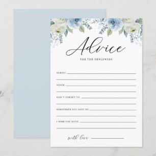 Waterverf Blauwe Bloemige Advies voor de Jonggehuw Kaart