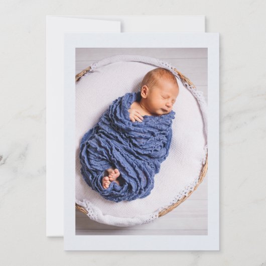 waterverf blauwe bloemstukken Doopuitnodiging Kaart (Achterkant)