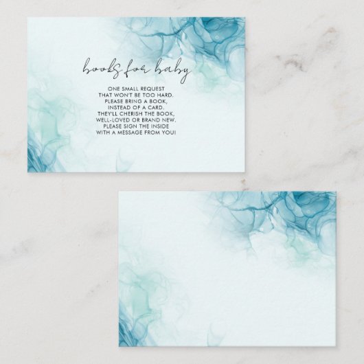 Waterverf Blauwe Boeken voor Baby Kaart (Voorkant / Achterkant)