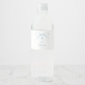 Waterverf Blauwe Boog Doop Waterfles Etiket (Voorkant)