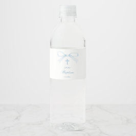 Waterverf Blauwe Boog Doop Waterfles Etiket