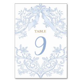 waterverf blauwe boog elegante tafel nummer kaart