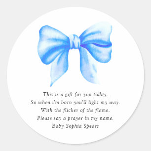 Waterverf blauwe boog - Prayer Candle Label