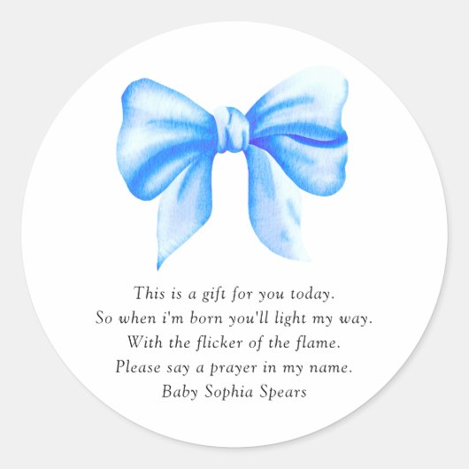 Waterverf blauwe boog - Prayer Candle Label (Voorkant)