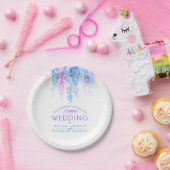 Waterverf blauwe borden voor aangepast huwelijk papieren bordje (Feest)