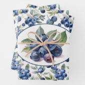 Waterverf blauwe bosbessen inpakpapier vel