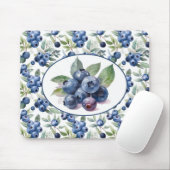 Waterverf blauwe bosbessen muismat (Met muis)