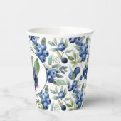 Waterverf blauwe bosbessen papieren bekers (Links)