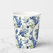 Waterverf blauwe bosbessen papieren bekers (Rechts)