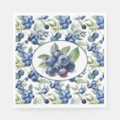 Waterverf blauwe bosbessen servet (Voorkant)