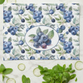 Waterverf blauwe bosbessen theedoek (Gevouwen)