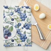 Waterverf blauwe bosbessen theedoek (Quarter Fold)