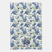 Waterverf blauwe bosbessen theedoek (Verticaal)