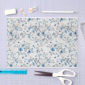 Waterverf Blauwe Botanische Bloemen Patroon Nr. 1 Tissuepapier (Craft)