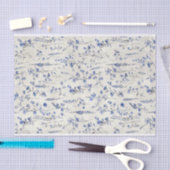 Waterverf Blauwe Botanische Bloemen Patroon Nr. 5 Tissuepapier (Craft)