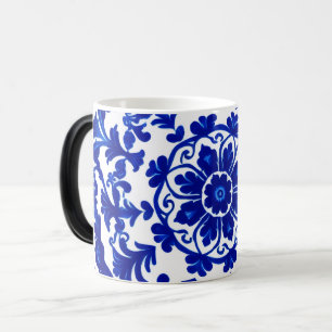 Waterverf Blauwe Botanische Matglazen Mok