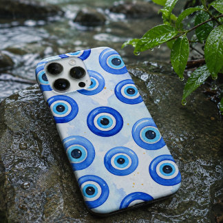 Waterverf Blauwe Boze Oog Hoesje iPhone 16 Pro Max Hoesje