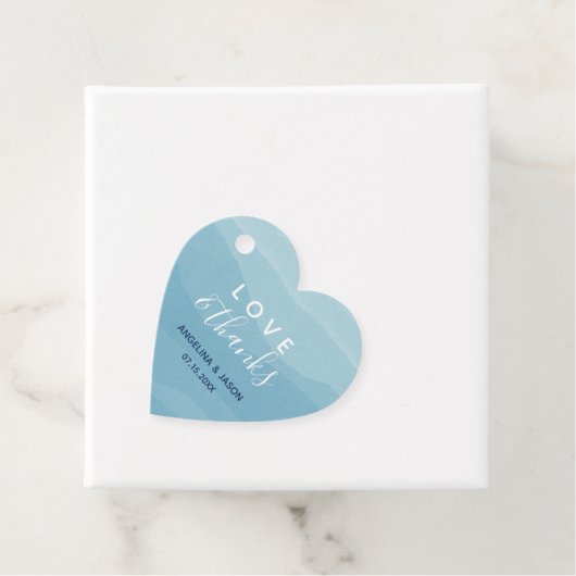 Waterverf Blauwe Bruiloft Dank u Bedankjes Labels (In situ)