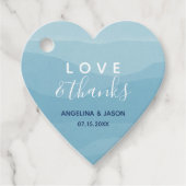 Waterverf Blauwe Bruiloft Dank u Bedankjes Labels (Voorkant)