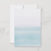 Waterverf blauwe bruiloft. Eenvoudig elegant nauti RSVP Kaartje (Achterkant)