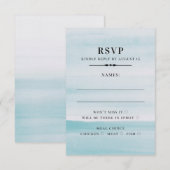Waterverf blauwe bruiloft. Eenvoudig elegant nauti RSVP Kaartje (Voorkant / Achterkant)