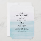 Waterverf blauwe bruiloft. Eenvoudig elegant nauti Save The Date (Voorkant)