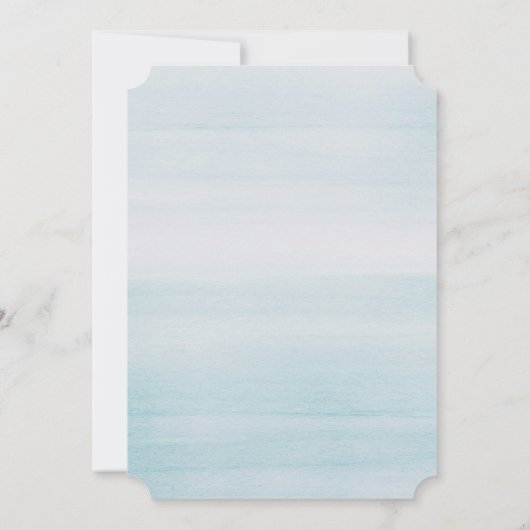 Waterverf blauwe bruiloft. Eenvoudig elegant nauti Save The Date (Achterkant)