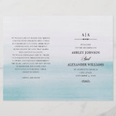 Waterverf blauwe bruiloft. Elegant programma gevou (Voorkant)