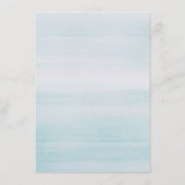 Waterverf blauwe bruiloft. Klassieke elegante naut Menu (Achterkant)