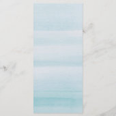 Waterverf blauwe bruiloft. Klassieke elegante naut Menu (Achterkant)