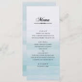 Waterverf blauwe bruiloft. Klassieke elegante naut Menu (Voorkant / Achterkant)