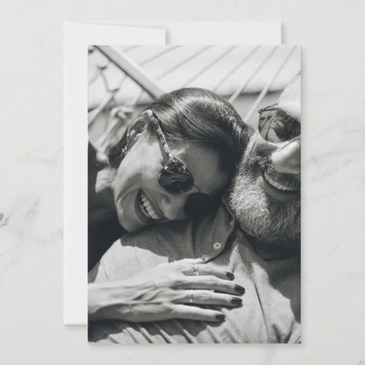 Waterverf blauwe bruiloft. Klassieke elegante naut Save The Date (Achterkant)