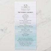 Waterverf Blauwe bruiloft. Klassieke nautische sim Programmakaart (Voorkant)