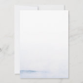 waterverf blauwe bruiloft uitnodiging (Achterkant)