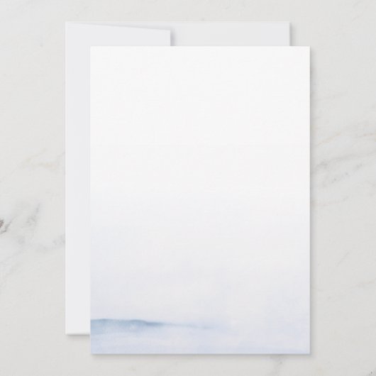 waterverf blauwe bruiloft uitnodiging (Achterkant)