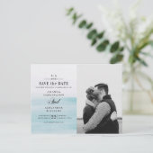 Waterverf blauwe bruiloft. Zeevaart Save the Date Briefkaart (Staand voorkant)