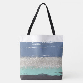 Waterverf Blauwe Canvas tas