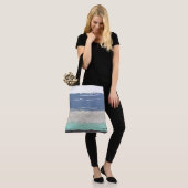 Waterverf Blauwe Canvas tas (Op model)