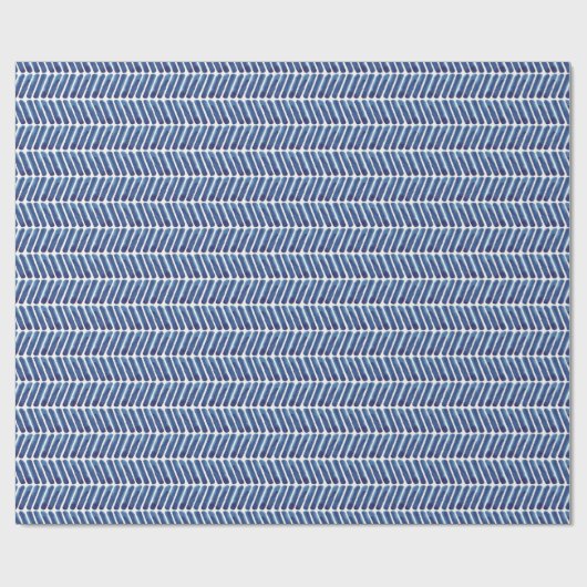 Waterverf Blauwe Chevron. Marine zigzagpatroon Cadeaupapier (Vlak)