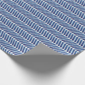 Waterverf Blauwe Chevron. Marine zigzagpatroon Cadeaupapier (Hoek)