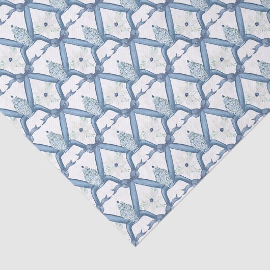 Waterverf Blauwe Chinoiserie Ginger Jars Tissuepapier (Detail)