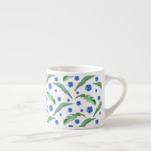 Waterverf Blauwe cornbloemen Espresso Kop