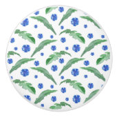 Waterverf Blauwe cornbloemen Keramische Knop (Voorkant)