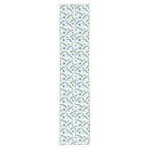 Waterverf Blauwe cornbloemen Korte Tafelloper (Voorkant)