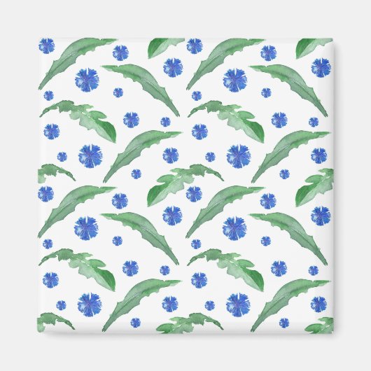 Waterverf Blauwe cornbloemen Magneet (Voorkant)