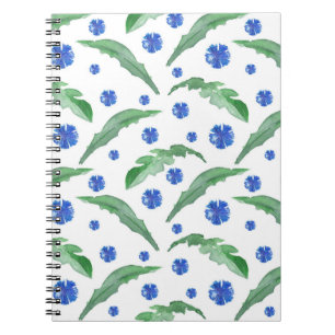 Waterverf Blauwe cornbloemen Notitieboek