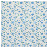 Waterverf blauwe cornbloemen stof (Swatch)