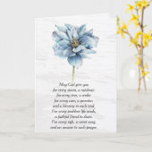 Waterverf Blauwe Dahlia Bloem Denken aan jou Kaart (Gele Bloem)